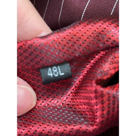 Vinci Men's Size 48L/43L Red/White 3 Piece Suit Vest, Jacket, and Pants - Picture 4 of 16